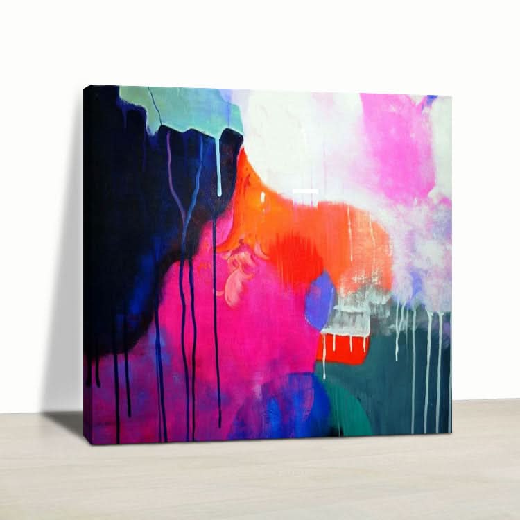 Peinture à l'huile originale sur toile de grande taille, peinture abstraite, art mural | Se fondre et changer