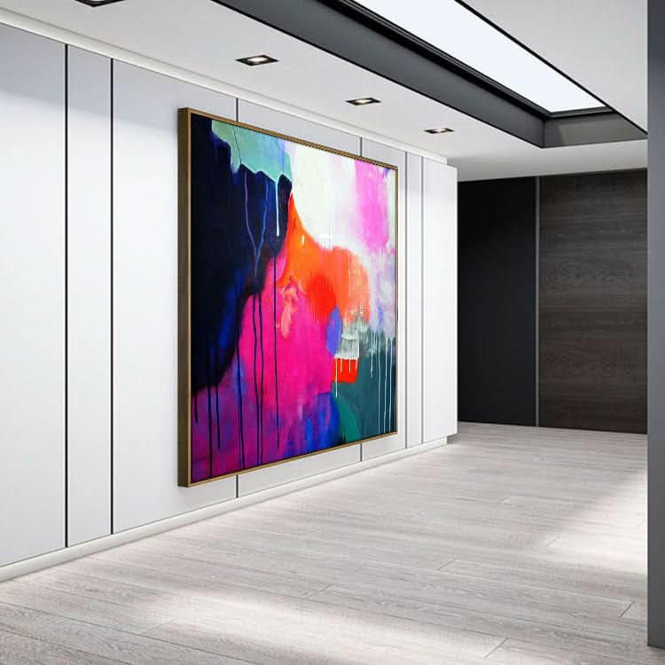 Peinture à l'huile originale sur toile de grande taille, peinture abstraite, art mural | Se fondre et changer