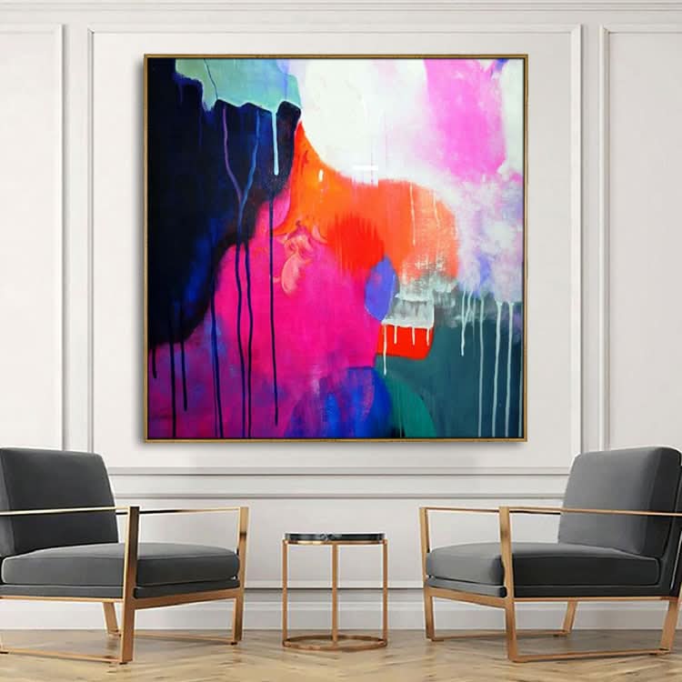 Peinture à l'huile originale sur toile de grande taille, peinture abstraite, art mural | Se fondre et changer