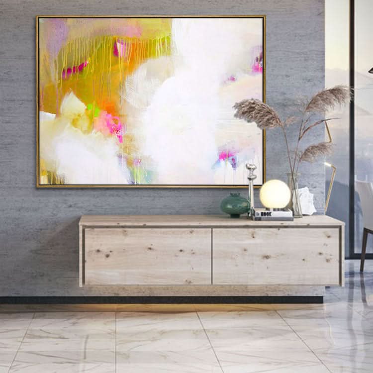 Peinture d'art simple, art abstrait moderne sur toile, peinture sur toile faite à la main