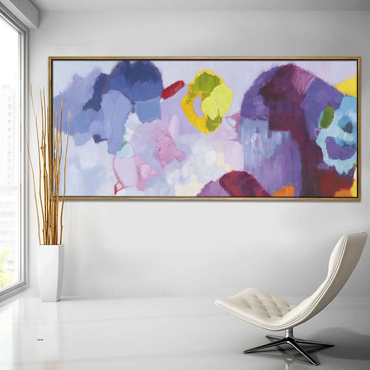 Peinture abstraite Feuille jaune Peinture acrylique abstraite sur toile | Combat