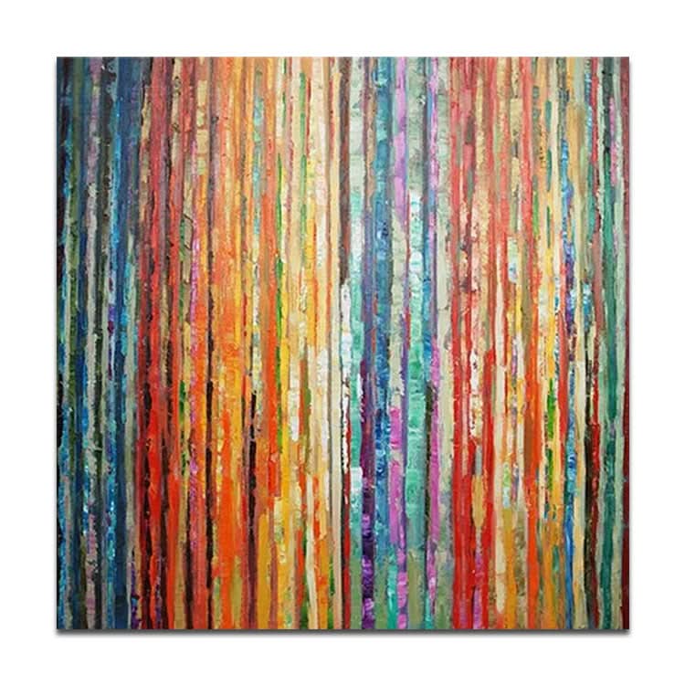 Peinture abstraite de feuille rouge Peintures acryliques abstraites sur toile Art contemporain | Peinture à texture de ligne