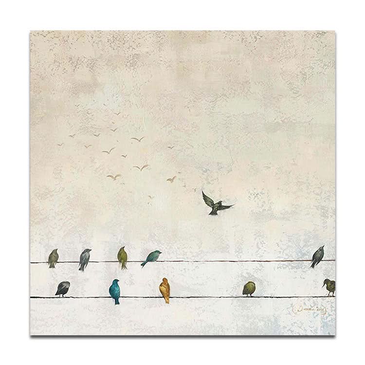 Grand tableau moderne Peinture à l'huile Art mural Peintures modernes Grand art de la mode | Le retour des oiseaux migrateurs