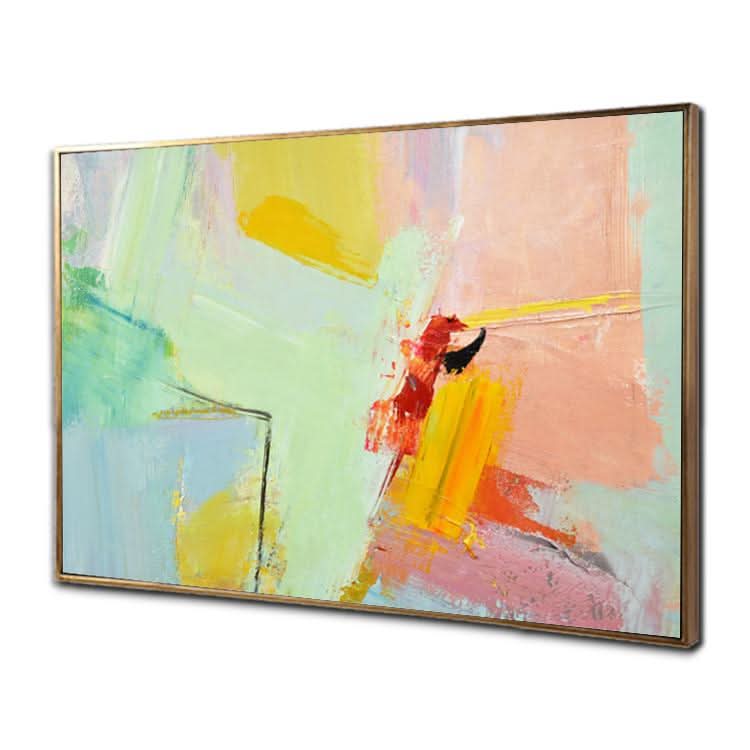Peinture abstraite jaune beige sur toile, peinture à l'huile, art contemporain abstrait | Île suspendue