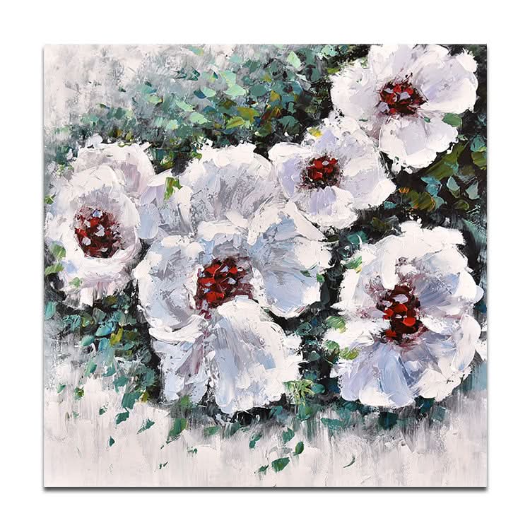Large Acrylic Abstract Painting White Painting Leaf Painting Original Art Painting | Flowers