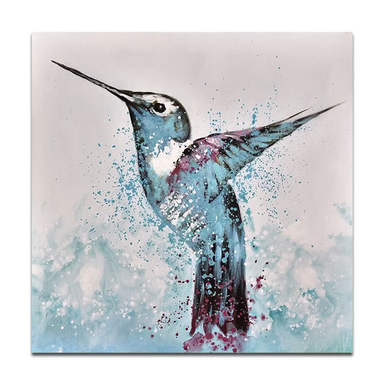 Peinture à l'huile abstraite de colibri pour salon, peinture surdimensionnée, art contemporain | Colibri