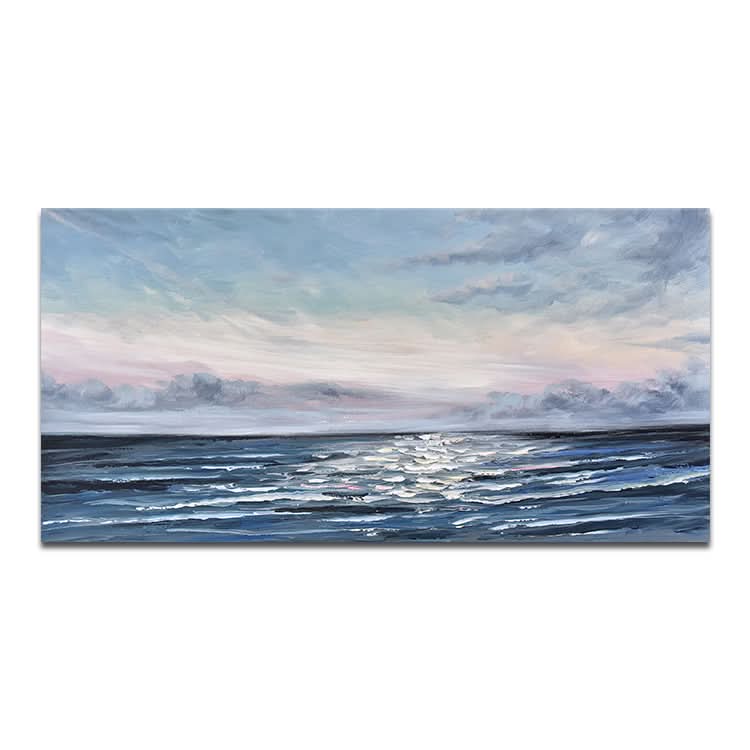Grande toile Art Décor de bureau Abstrait Toile Art mural Peinture à l'huile Moderne Bleu Jaune pâle Art mural Peinture | Niveau de la mer