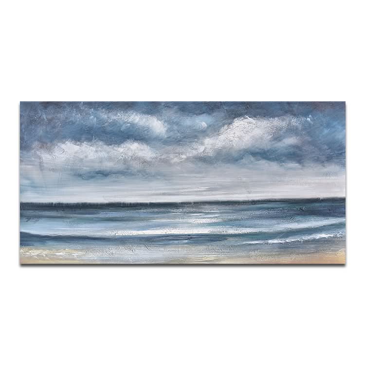 Peinture originale sur toile Peinture à l'huile à la main Salon Abstrait Toile Art mural Peinture bleue | Niveau de la mer #2