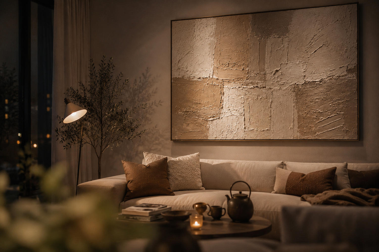 Large Abstract Wall Art Ideas for Modern Living Rooms
