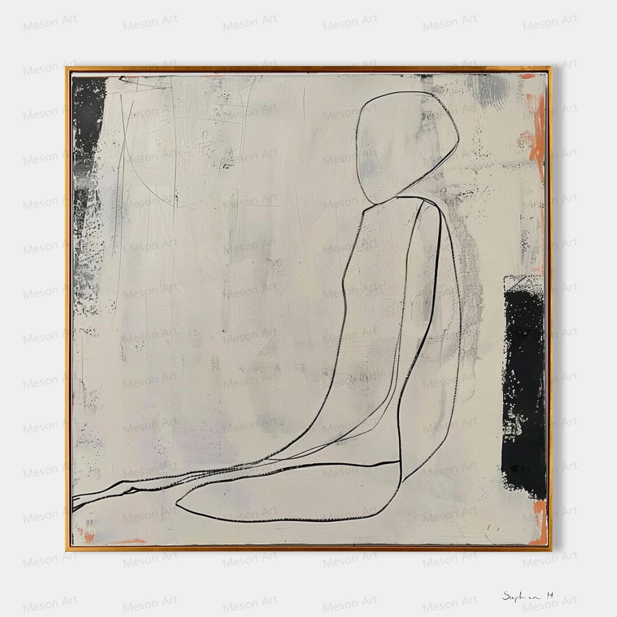 Large Minimalist Line Abstract Art Minimalist Character Abstract Art Minimalist Bedroom Wall Decoration Oil Painting
