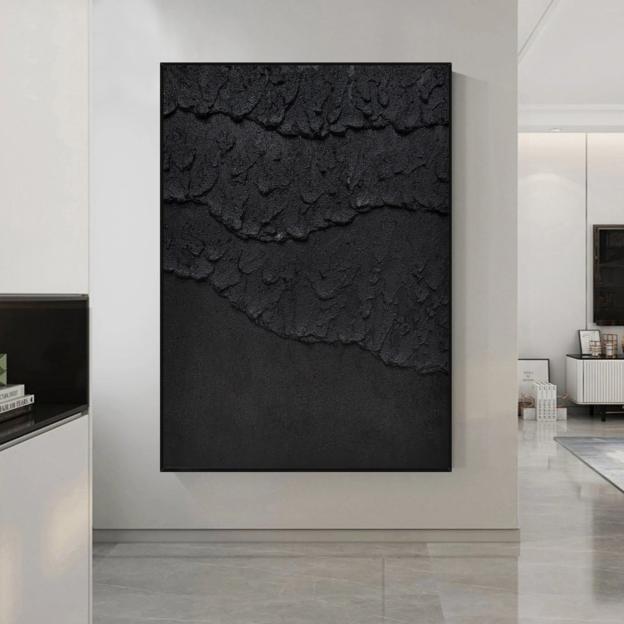 Plaster Sea Slaps Minimalist Painting Original Large Wall Decor