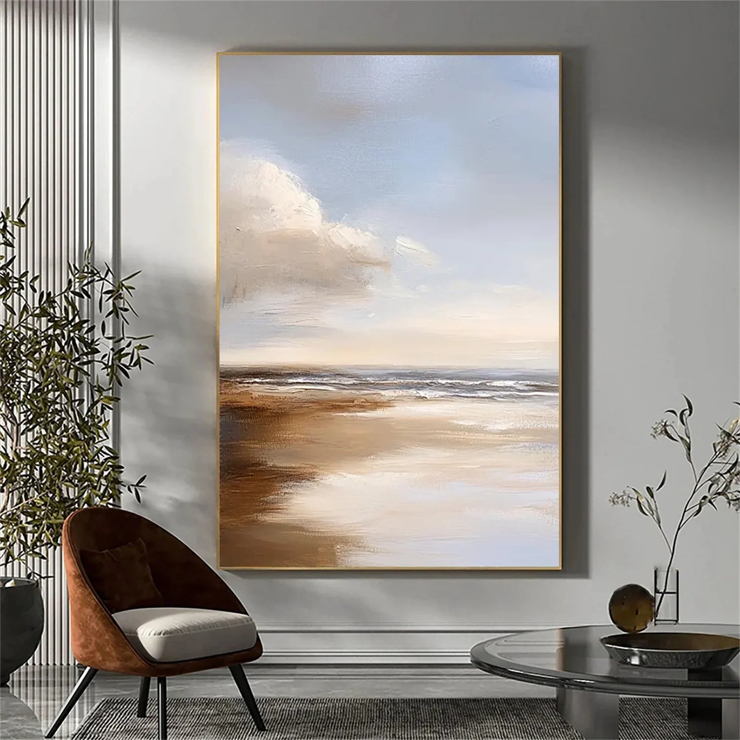 Ocean And Sky Abstract Canvas Art #OS 277