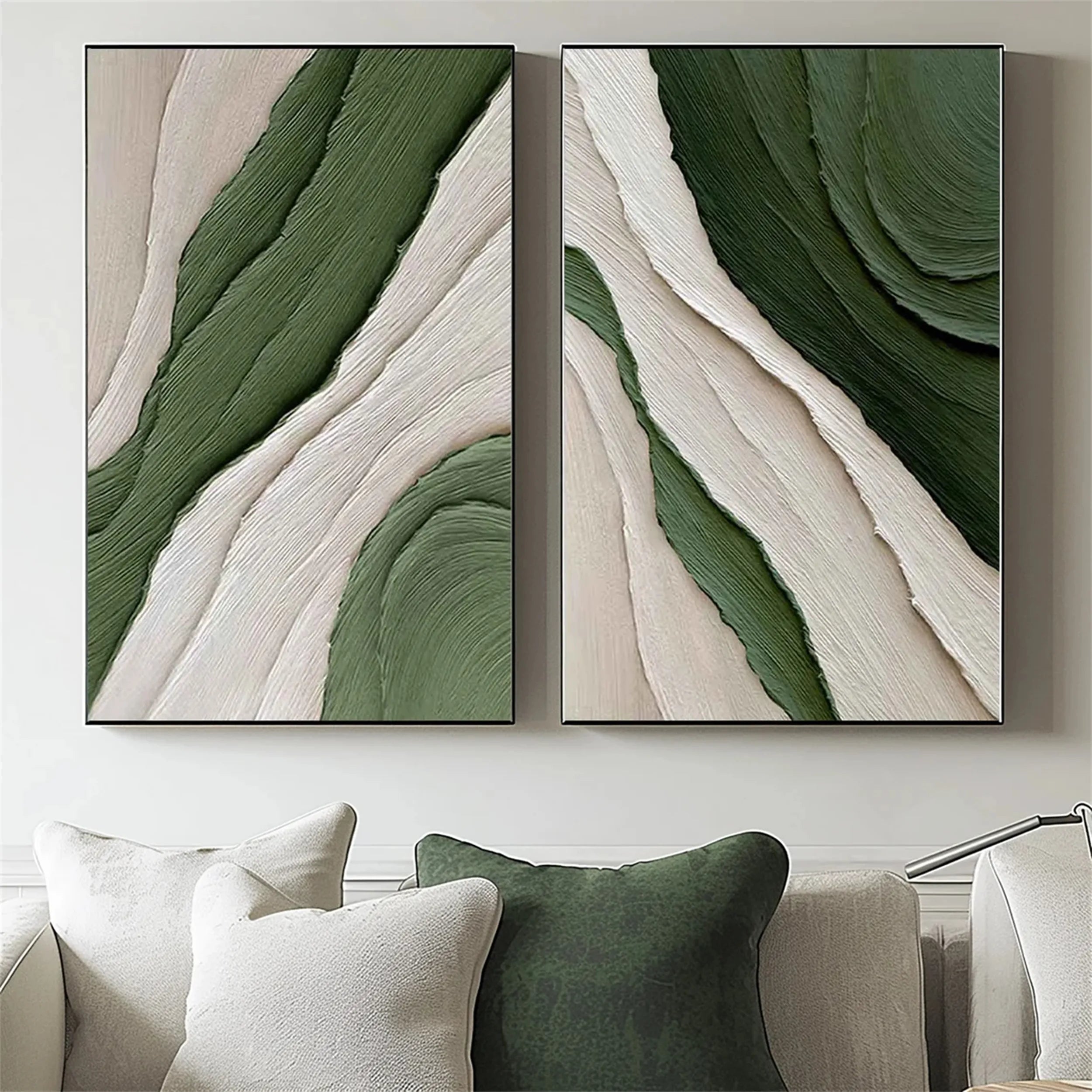 Green Texture Art Set of 2#GT032