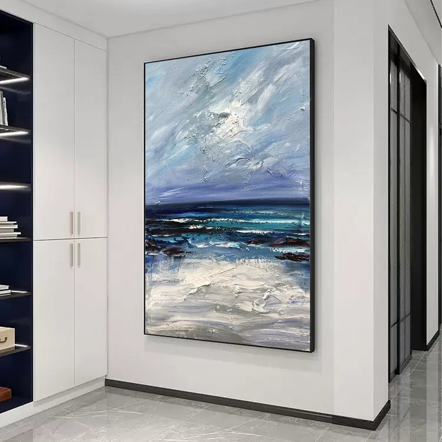 Sea & Sky Abstract Textured Wall Art #MS126