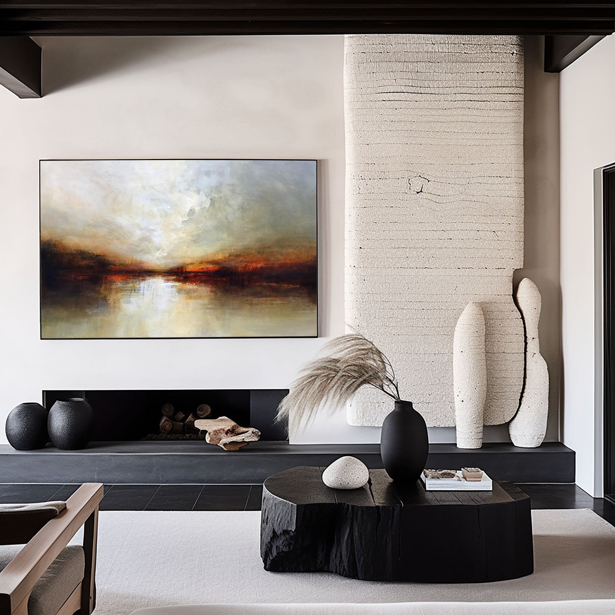Beige & Brown Abstract Painting #BBA 058