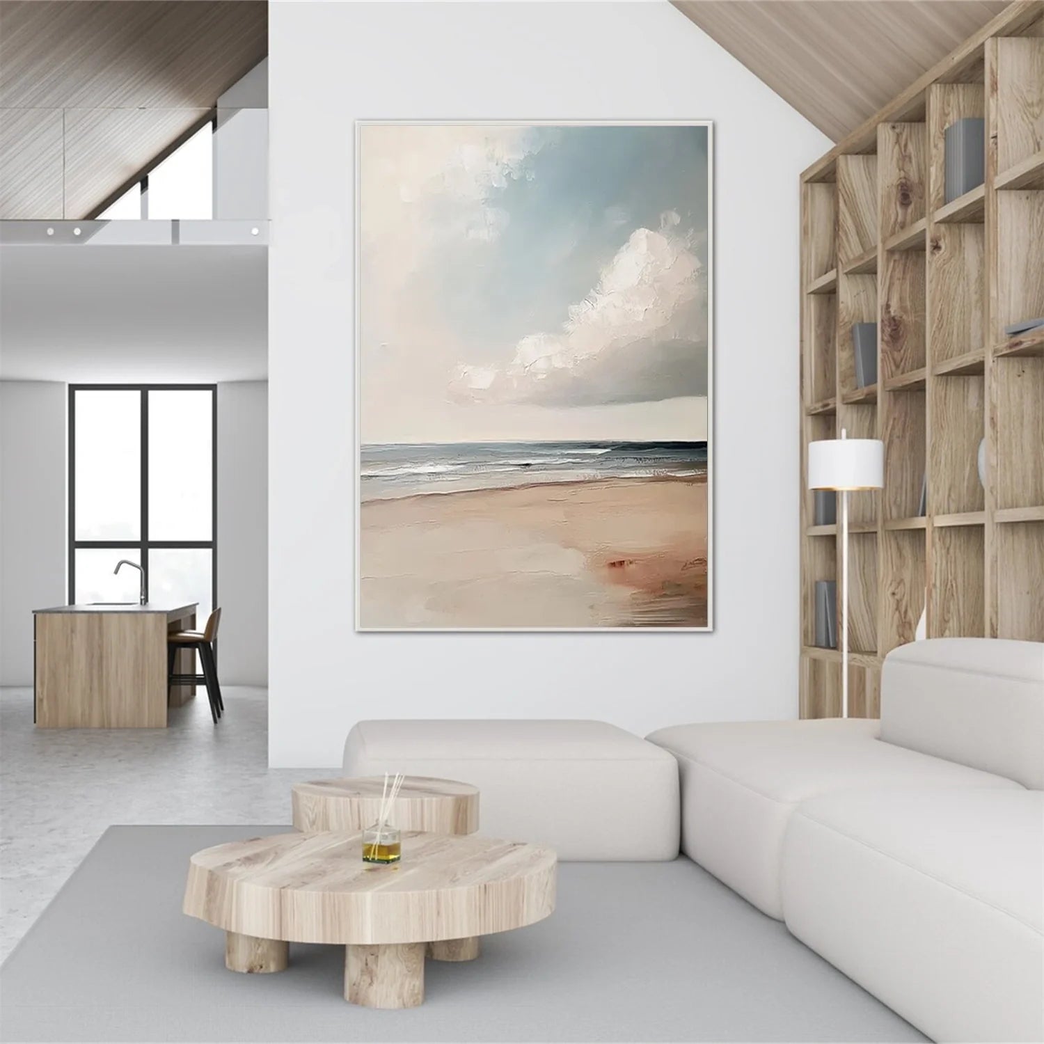 Ocean And Sky Abstract Canvas Art #OS 275