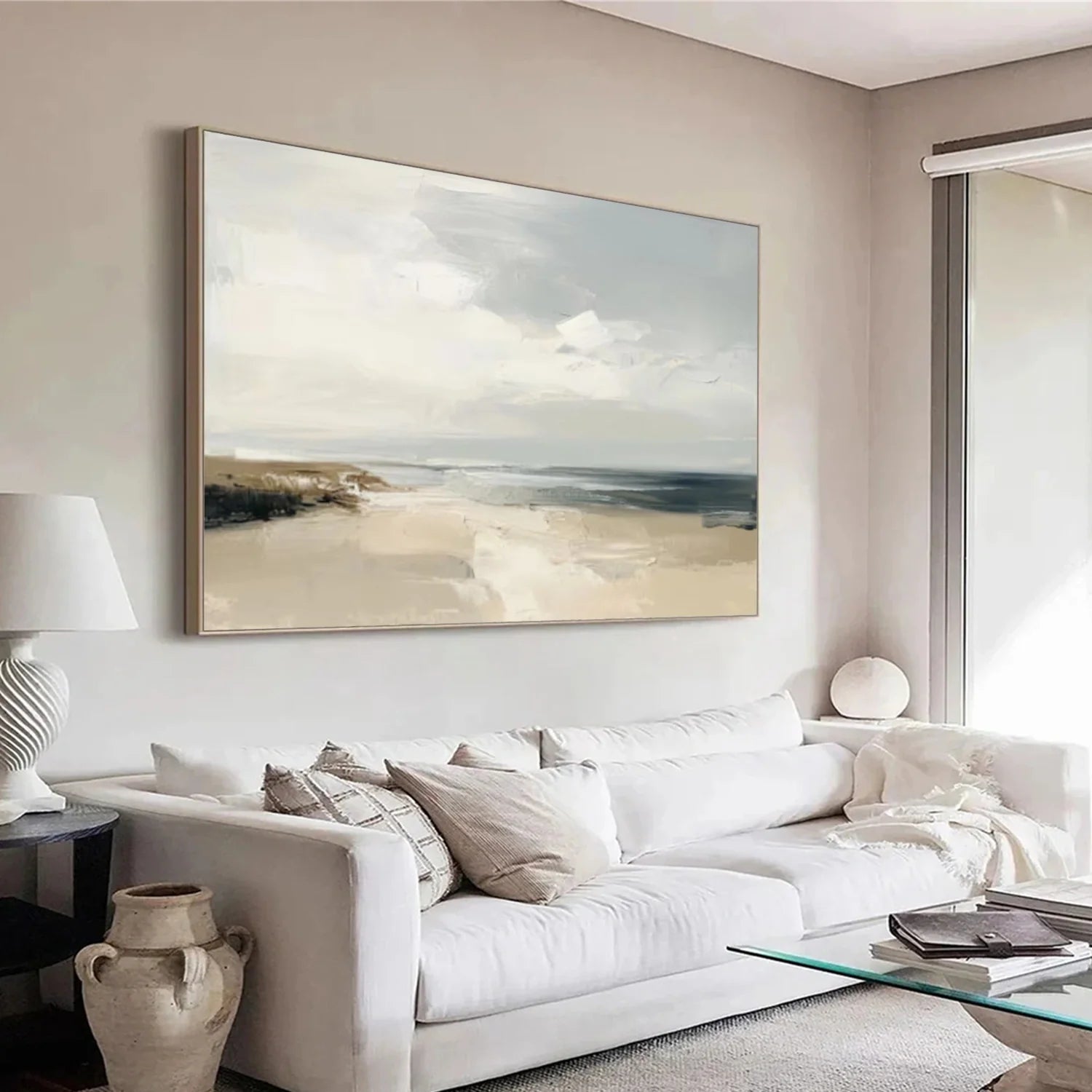 Ocean And Sky Abstract Canvas Art #OS 305