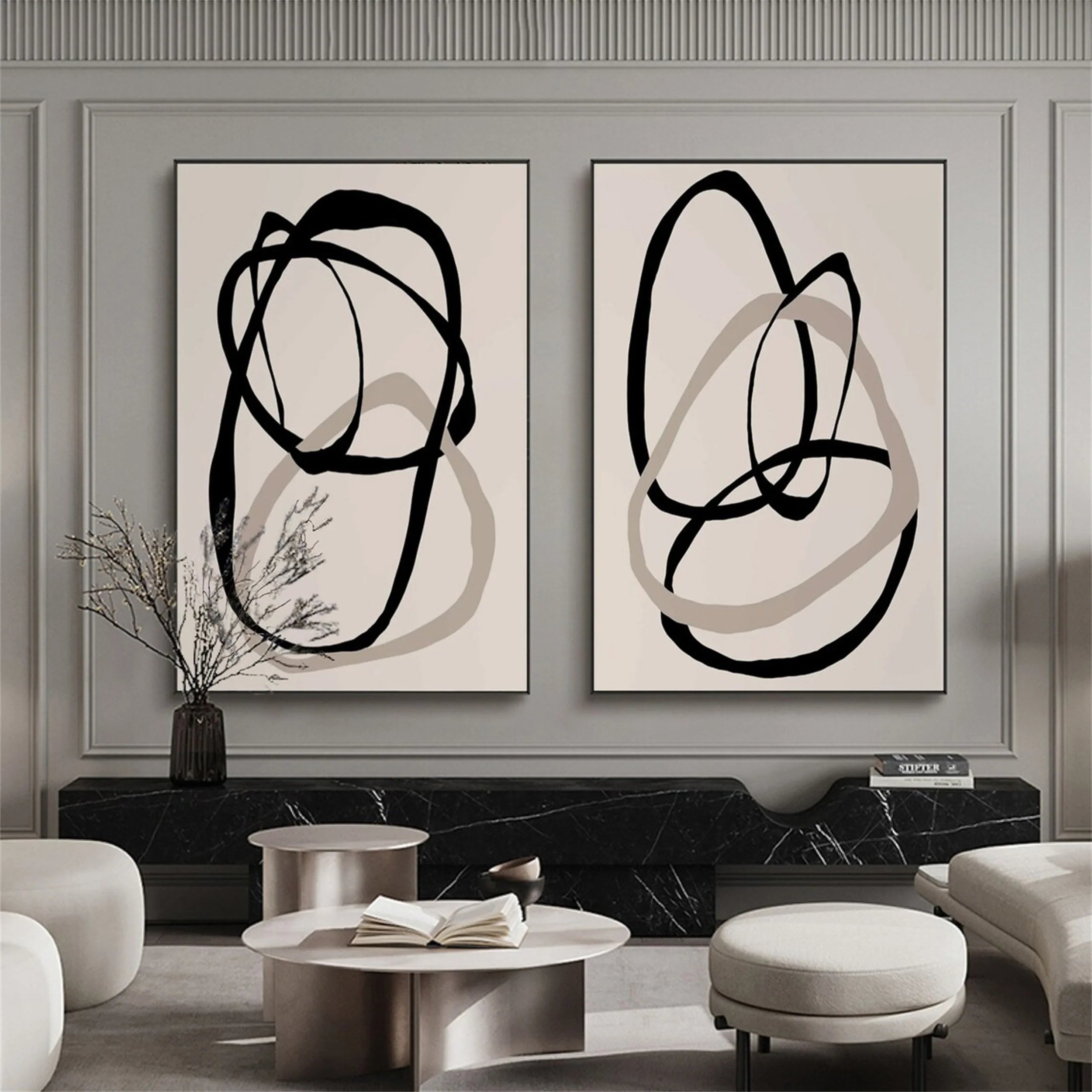 Abstract Painting Set of 2 #AB 097