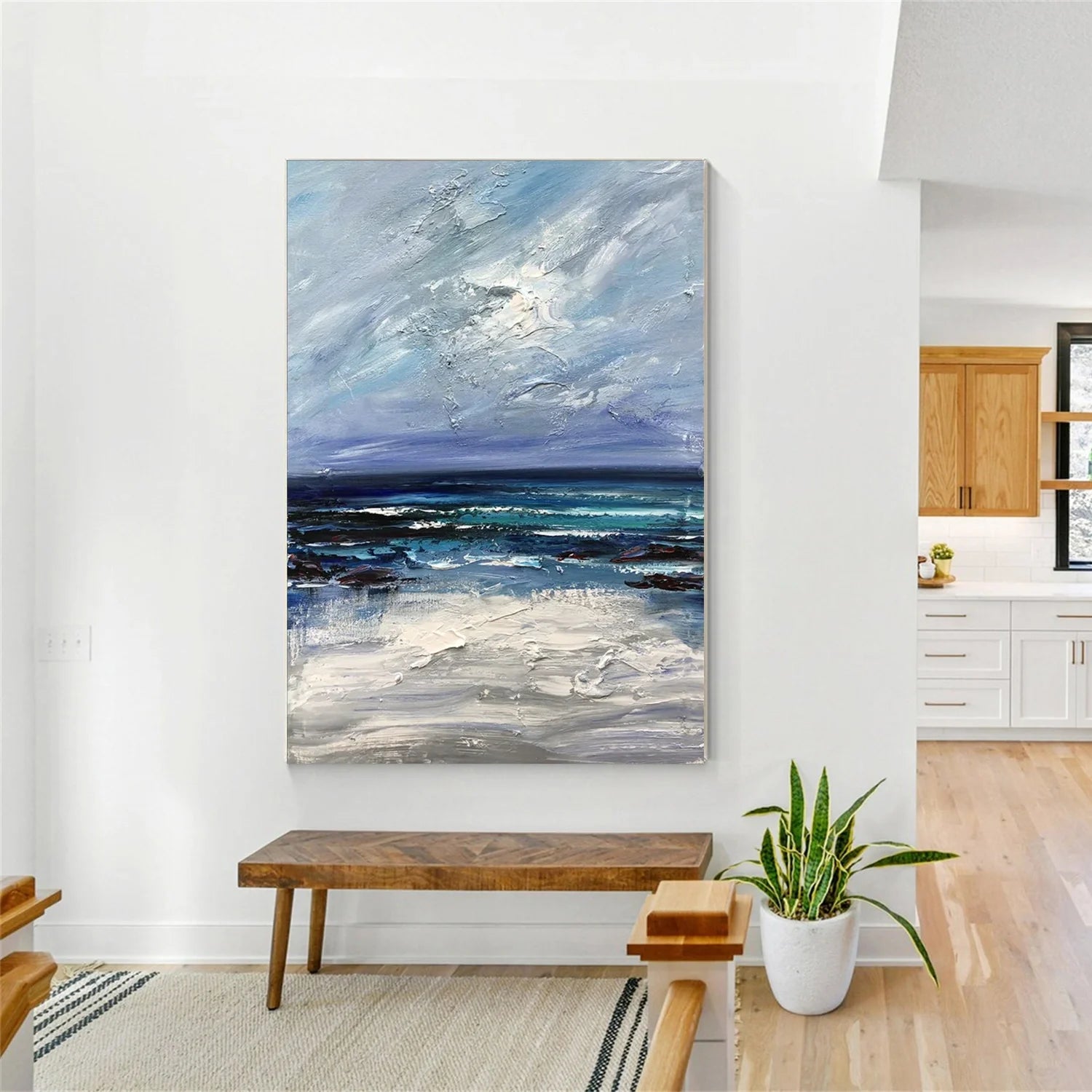 Ocean And Sky Abstract Texture Canvas Art #OS 282