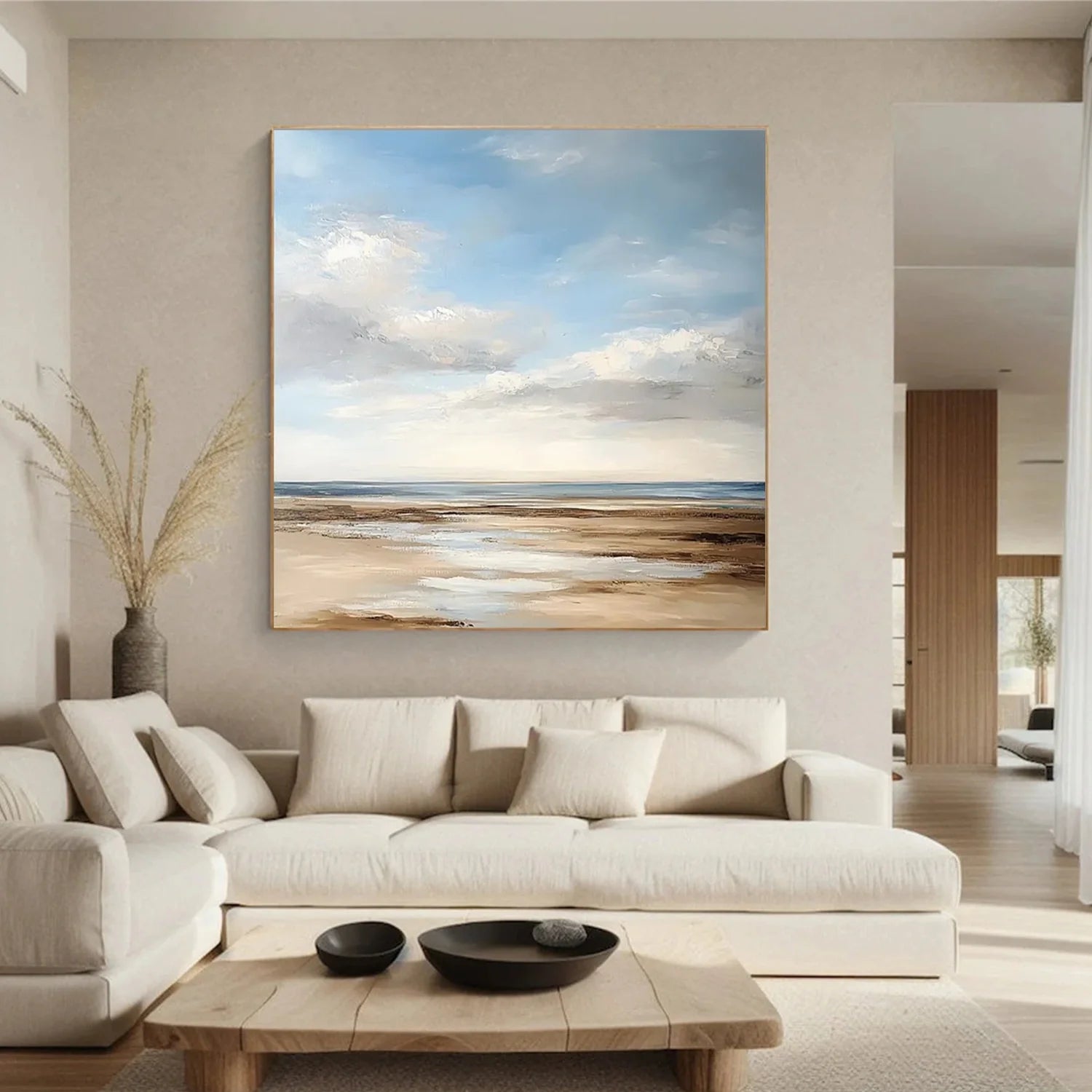 Ocean And Sky Abstract Canvas Art #OS 276