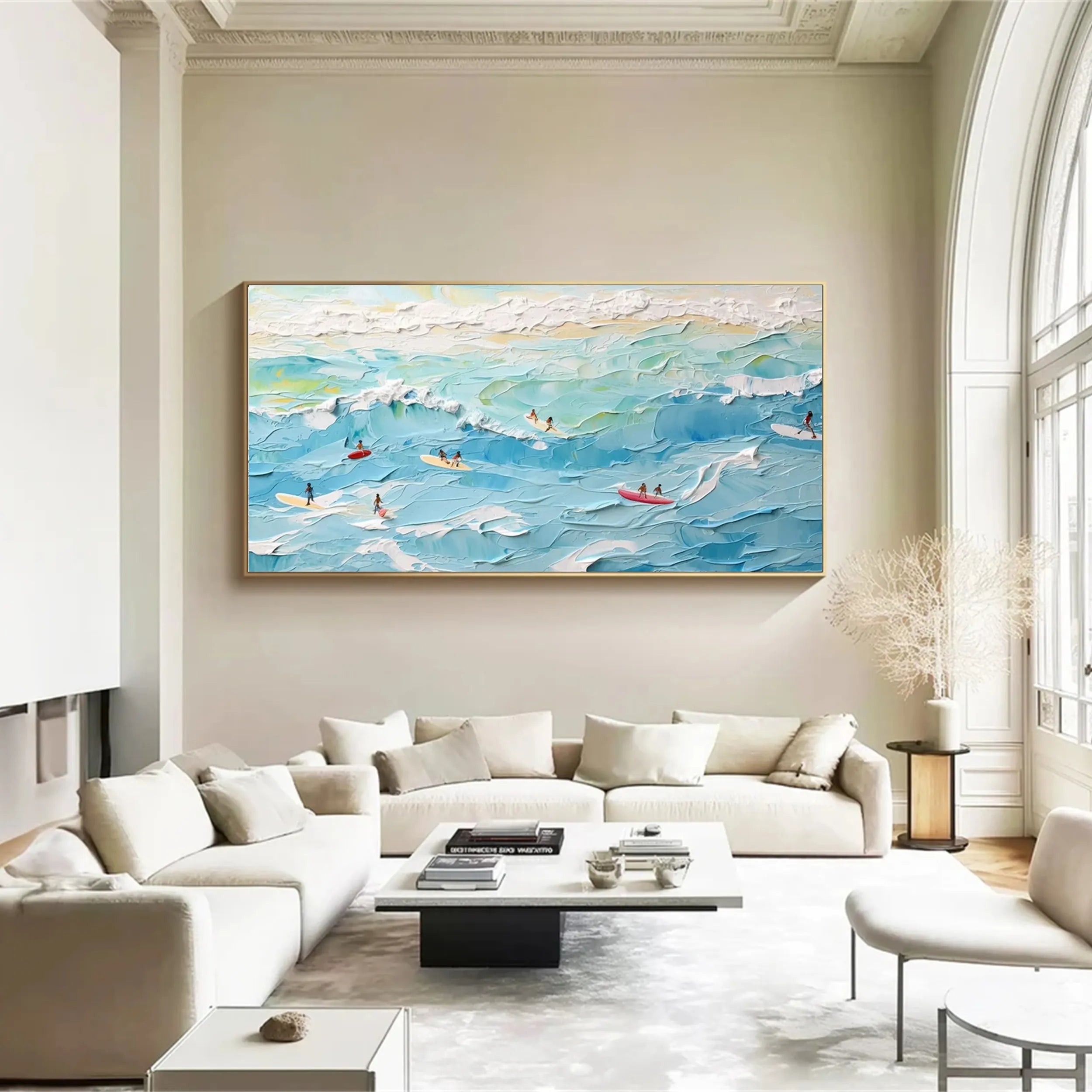 Seascape and Snowy Peak Painting #SP014