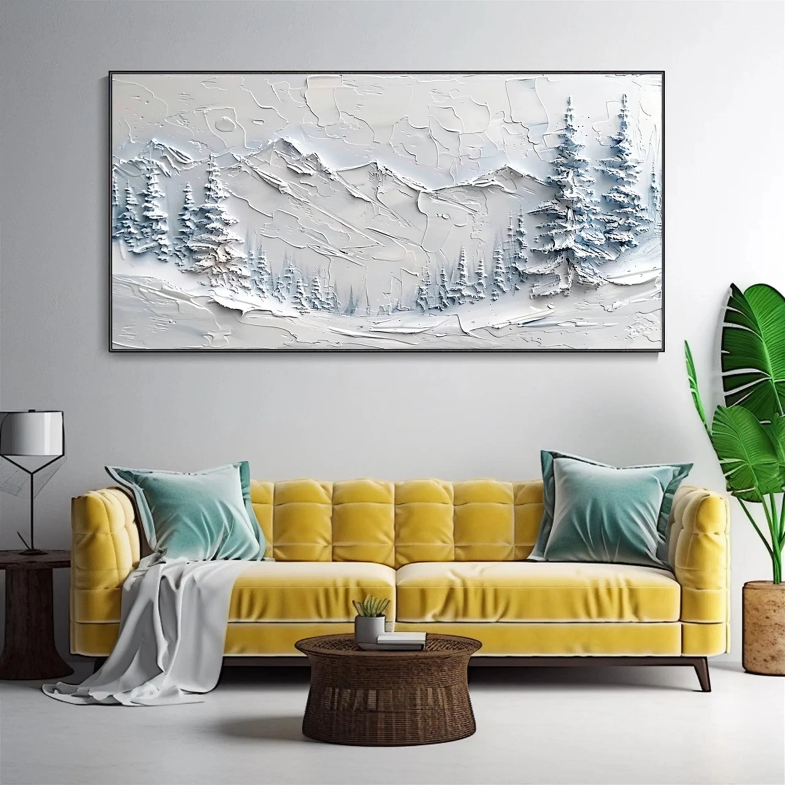 White Minimalist Textured Painting Canvas #MM256