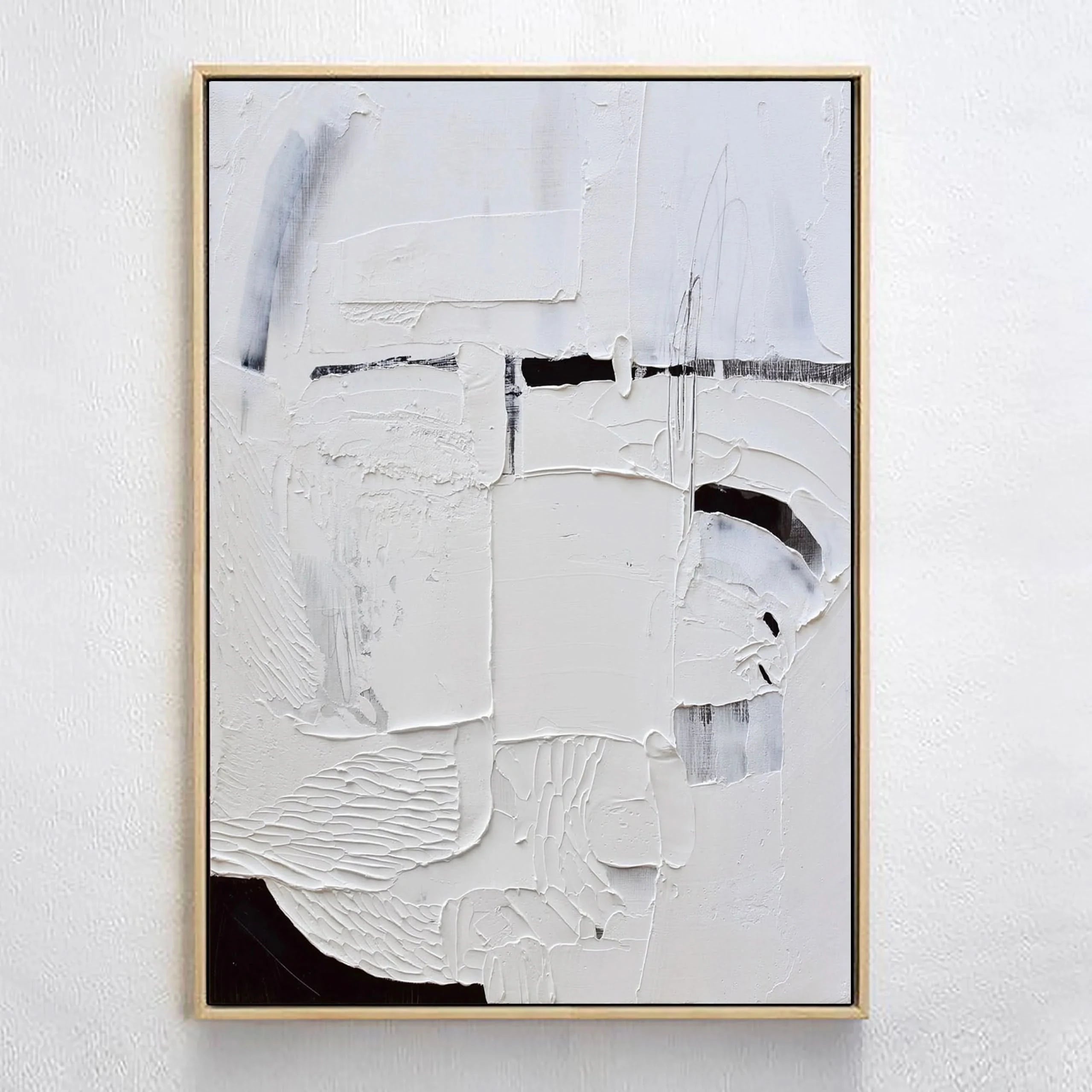 3D Minimalist Plaster Art Painting Abstract Textured Handcrafted Wall Decor