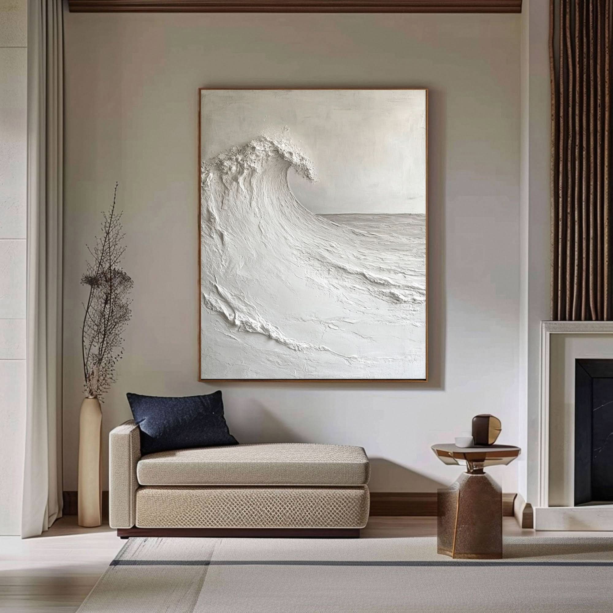 Handcrafted Ocean Wave Painting with Textured 3D Details #BBM 038