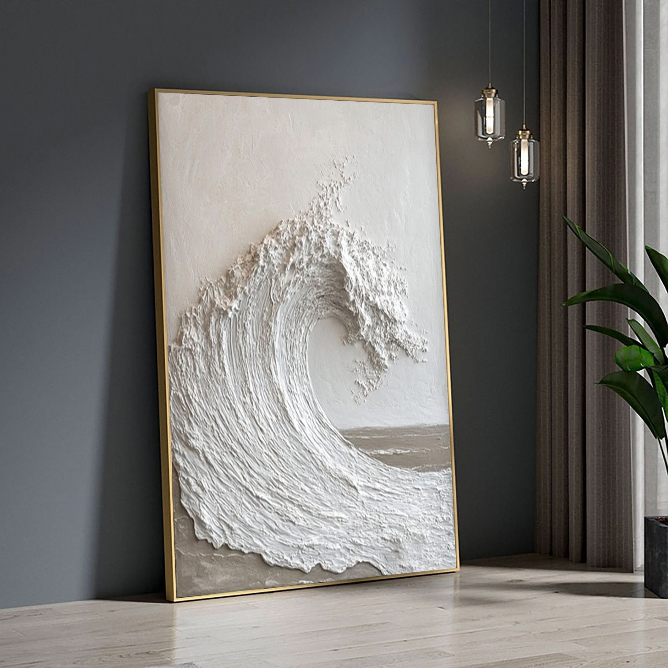 Textured Ocean Wave Art 3D Oil Painting for Modern Home Decor #BBM 036