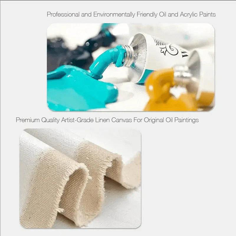 Nebula-Abstract Space Painting with Metallic Gold for Modern Interiors