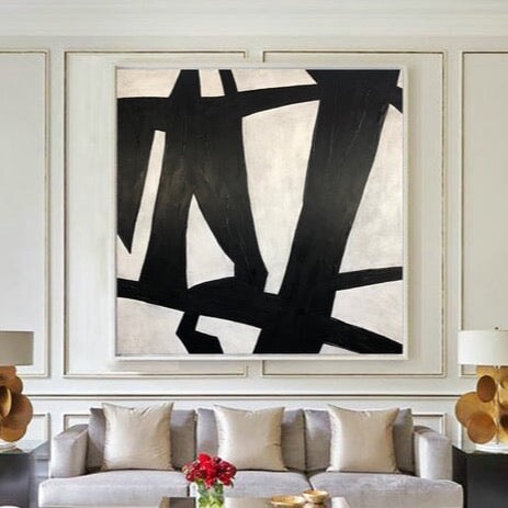 Black & White Abstract Canvas Wall Art -  Abstract Canvas Wall Art