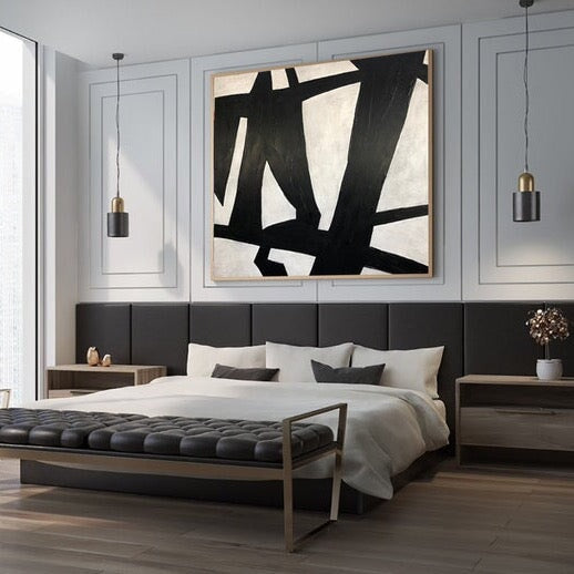 Black & White Abstract Canvas Wall Art -  Abstract Canvas Wall Art