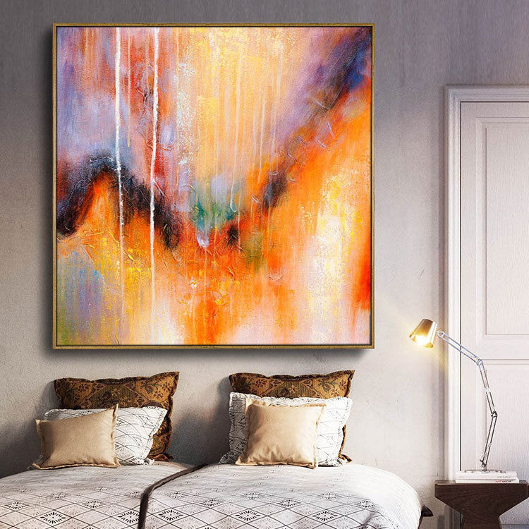 Large Acrylic Abstract Painting Gold Painting Leaf Painting Original Art Painting | Golden legend