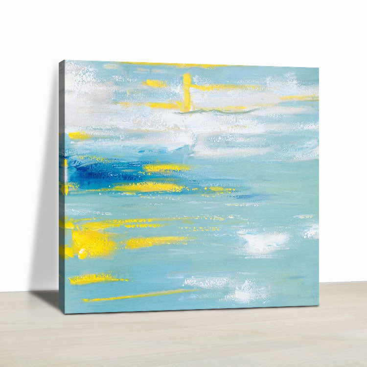 Clouds Abstract Acrylic Painting On Canvas With Gold Stroke On Canvas Large Contemporary Oil Painting | Clouds in the sky