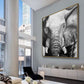 Abstract elephant oil painting | Looking forward to