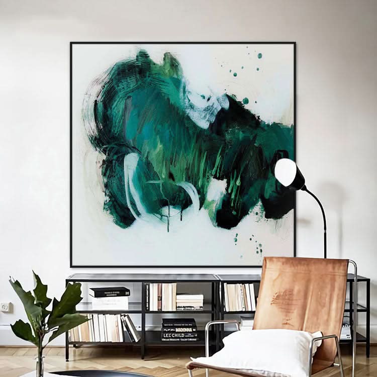 Large Abstract Painting On Canvas White Abstract Painting Black Painting Ocean Painting | Fight