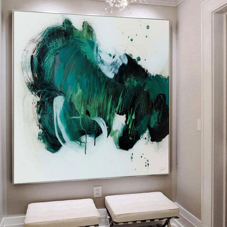 Large Abstract Painting On Canvas White Abstract Painting Black Painting Ocean Painting | Fight
