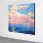 Handmade Oil Painting Original Oil Painting Landscape Extra Large Abstract Art Canvas Large Modern Painting | Wistful oceans calm and red