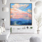 Handmade Oil Painting Original Oil Painting Landscape Extra Large Abstract Art Canvas Large Modern Painting | Wistful oceans calm and red