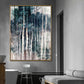 Handmade Blue Grey Tree Abstract Canvas Wall Art Natural Scenery Oil Painting