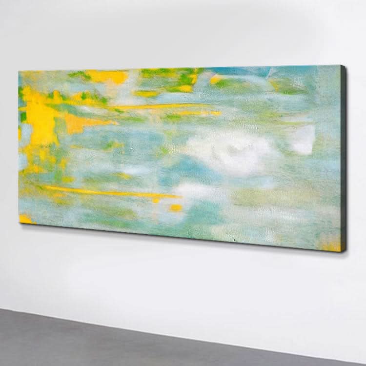 Abstract Landscape Art in Yellow, Green,and White | Simple art