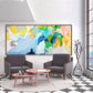 Hand Painted Oil Painting Large Oil Painting Canvas Living Room Abstract Oil Painting Living Room Light Blue Abstract Art Green Painting  | Make a living