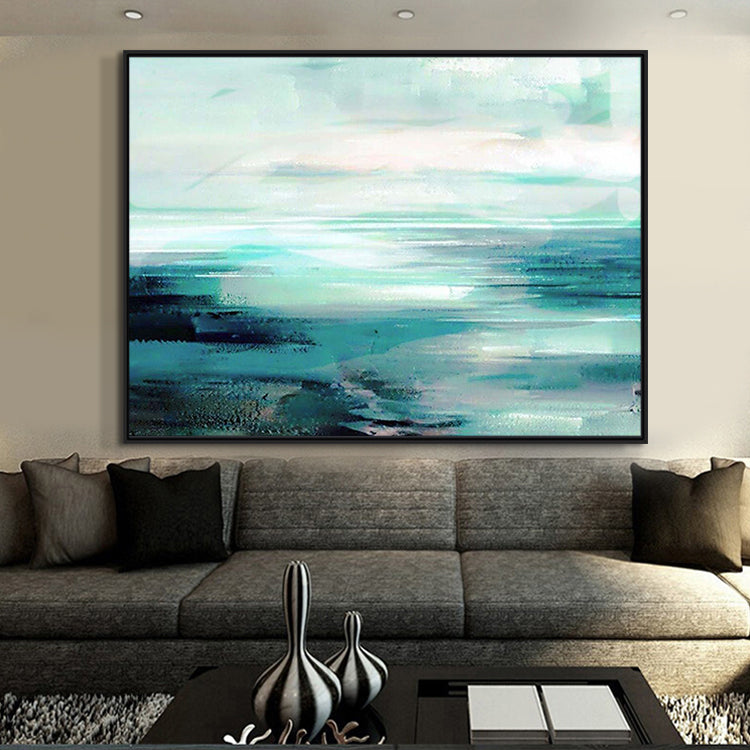 Landscape painting water sky connected