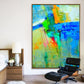 Colorful Abstract Painting in Blue, Yellow and White | Sense of space