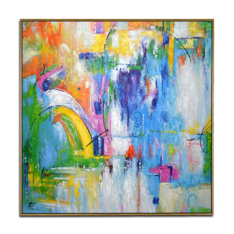 Blue Painting Green Painting White Painting Living Room Oversized Painting | Look forward to abstract expressionism