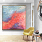 Original Art Painting Red Abstract Art Blue Painting On Canvas Living Room | Legends of the Land
