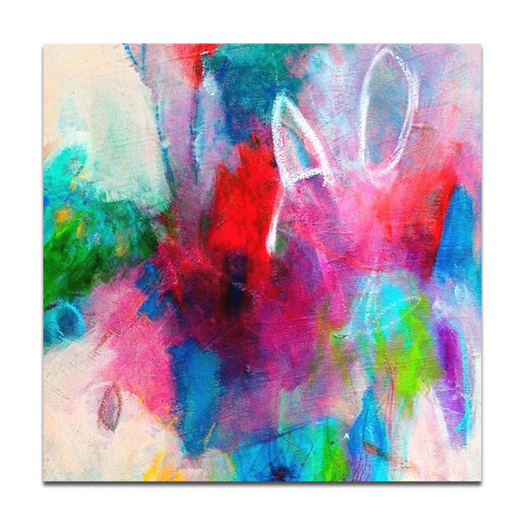 Large Abstract Painting On Canvas Red Abstract Painting Blue Painting Ocean Painting | Fiery red ornament