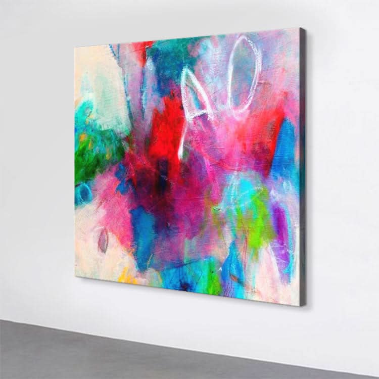 Large Abstract Painting On Canvas Red Abstract Painting Blue Painting Ocean Painting | Fiery red ornament