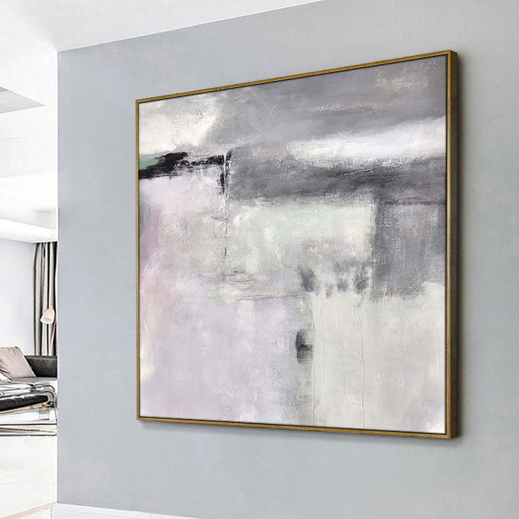 Large Abstract Oil Painting Gray Abstract Artwork Original Abstract Painting | Distant places