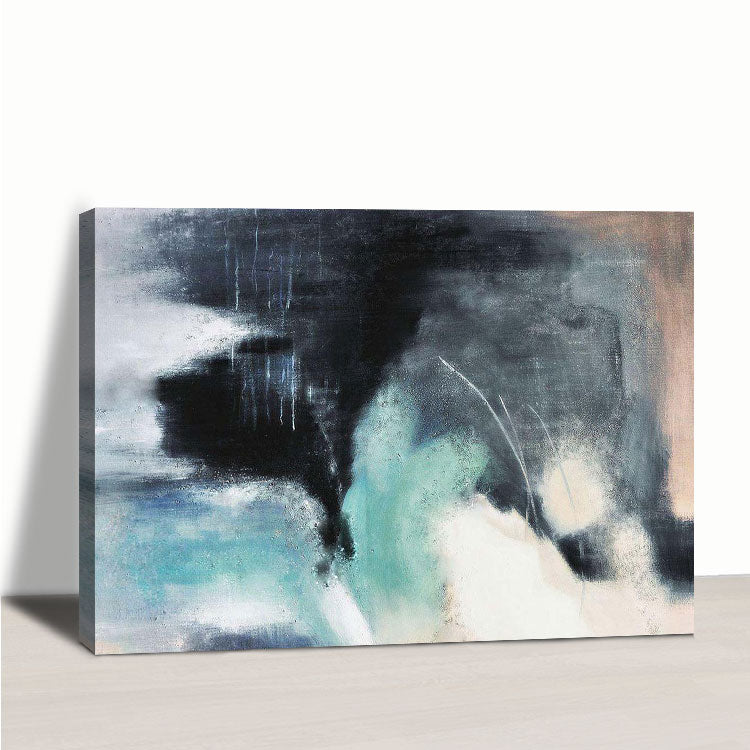 Rain Clouds Covered The Sky - Hand Painted Abstract Acrylic Painting Landscape Art